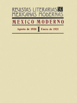cover image of México moderno I, agosto de 1920-enero de 1921